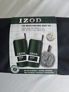 NWT IZOD The Moisturizing Body Kit Mens Travel Bag Set